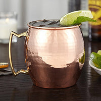 RV Hammered Copper Moscow Mule Mug with Brass Handle, 18oz