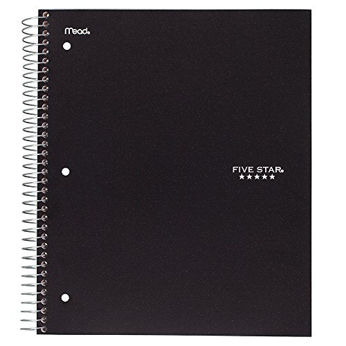 Five Star Spiral Notebook, 3 Subject, College Ruled Paper, 150 Sheets, 11