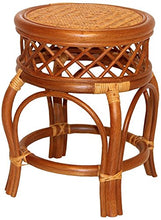 Load image into Gallery viewer, Ginger Handmade Rattan Wicker Stool Fully Assembled Colonial (Light Brown)
