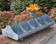 Load image into Gallery viewer, Galvanized Steel Metal Country Garden Planter Feed Trough Caddy with Handle 10 Compartments
