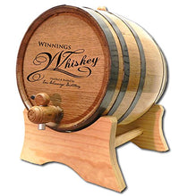 Load image into Gallery viewer, Personalized American White Oak 10 Liter Barrel (2.5 gallon) with Stand, Bung, and Spigot - For The Home Brewer, Distiller, Wine Maker and Cocktail Aging Bartender (B415)
