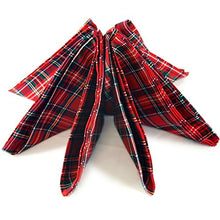 Load image into Gallery viewer, Set of 4 Christmas Red Plaid Cloth Napkins
