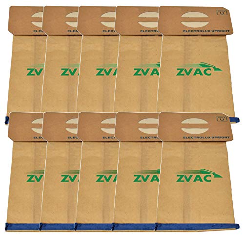 ZVac Replacement Electrolux U Style Vacuum Bags Compatible with Electrolux Part # 138Fp, 138 Fits Electrolux and Aerus Upright Vacuums - 10 Pack in A Bag