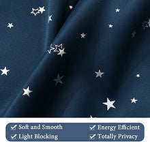 Load image into Gallery viewer, H.VERSAILTEX Blackout Curtains Kids Room for Boys Girls Thermal Insulated Twinkle Silver Stars Pattern Curtain Drapes, Grommet Top, 1 Panel, 40&quot; W x 63&quot; L, Navy
