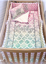Load image into Gallery viewer, Ikat Chevron Crib Skirt (Personalized)
