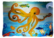 Load image into Gallery viewer, Yellow Octopus Beach Towel From My Art
