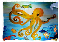 Yellow Octopus Beach Towel From My Art