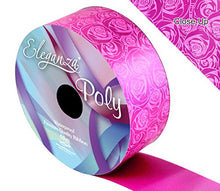Load image into Gallery viewer, floral supplies Luxury Fuschia Poly Ribbon Rose Print 100 Yards 2&quot; Width Weddings / Gifts / Balloons Cerise

