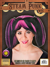 Load image into Gallery viewer, Bristol Novelty BW797 Black/Pink Streaks Steampunk Wig

