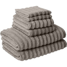Load image into Gallery viewer, Amrapur Overseas Luxury Spa Collection | 6-Piece Ultra Soft Quick-Dry 550GSM 100% Combed Cotton Wavy Towel Set [Grey]
