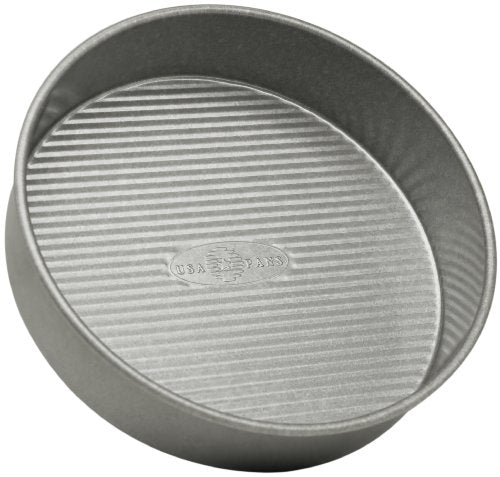 USA Pan Bakeware Round Cake Pan, 8 inch, Nonstick & Quick Release Coating, Made in the USA from Aluminized Steel