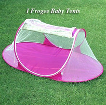 Load image into Gallery viewer, I Frogee Hot Pink Butterfly Brocade Pop-Up Tent for Baby Girl
