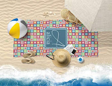 Load image into Gallery viewer, YouCustomizeIt Retro Squares Beach Towel (Personalized)
