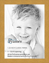 Load image into Gallery viewer, ArtToFrames 12x16 Inch Gold Picture Frame, This 1.25&quot; Custom Poster Frame is Classic Gold, for Your Art or Photos - Comes with Regular Glass, WOM0066-76808-YGLD-12x16
