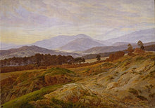 Load image into Gallery viewer, Giant mountains 2 by Caspar David Friedrich. 100% Hand Painted. Oil On Canvas. Reproduction (Unframed and Unstretched). Painting Size 52x36 inch.
