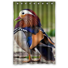 Load image into Gallery viewer, FUNNY KIDS&#39; HOME Fashion Design Waterproof Polyester Fabric Bathroom Shower Curtain Standard Size 48(w) x72(h) with Shower Rings - Beautiful Feathers of The Mandarin Duck
