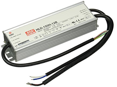 Dimmable Waterproof Transformer Converts 120V-277V AC (Wall Outlet) to 12/24 Volts DC - 11 Amps Max