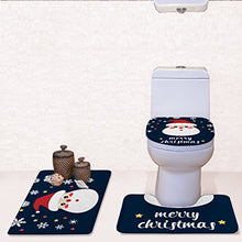 Load image into Gallery viewer, Dellukee Santa Claus 3 Pieces Bathroom Mats Set Creative U Shaped Toilet Lid Bath Floor Rug Cover Pads for Christmas Home Decoration
