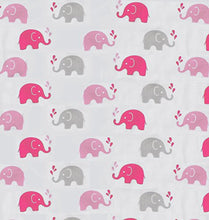 Load image into Gallery viewer, Bacati - Elephants Muslin Set of 3 Wash Cloths (Pink/Grey)
