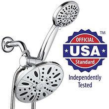 Load image into Gallery viewer, AquaDance 7&quot; Premium High Pressure 3-Way Rainfall Combo Combines The Best of Both Worlds-Enjoy Luxurious Rain Showerhead and 6-Setting Hand Held Shower Separately or Together, Chrome
