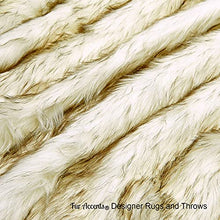 Load image into Gallery viewer, Fur Accents Throw Blanket, White Arctic Fox, Brown-Tipped with Minky Cuddle Fur Lining
