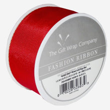 Load image into Gallery viewer, The Gift Wrap Company 1 7/16-Inch Wired Gold Edge Satin Ribbon, Red (16028-03)

