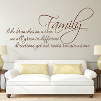 Family Like Branches On A Tree.Vinyl Wall Decal Family Wall Quotes Lettering Removable Family Tree Wall Sticker Mural for Bedroom Living RoomLarge,White