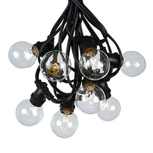 Load image into Gallery viewer, Novelty Lights G50 Outdoor Globe String Lights  Outdoor Patio Party Pergola Garden Backyard Light Set  Heavy Duty Market Caf Commercial Grade Black Wire  Clear Bulb - 25 Feet
