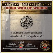 Load image into Gallery viewer, 2 Liter Engraved American Oak Aging Barrel - Design 033: Irish War Of Words
