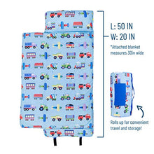 Load image into Gallery viewer, Wildkin Original Nap Mat with Pillow for Toddler Boys and Girls,Measures 50 x 20 x 1.5 Inches,Ideal for Daycare and Preschool,Mom&#39;s Choice Award Winner,BPA-Free,Olive Kids(Trains, Planes and Trucks)
