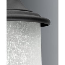 Load image into Gallery viewer, Essential Collection 1-Light White Linen Glass Craftsman Outdoor Medium Wall Lantern Light Textured Black
