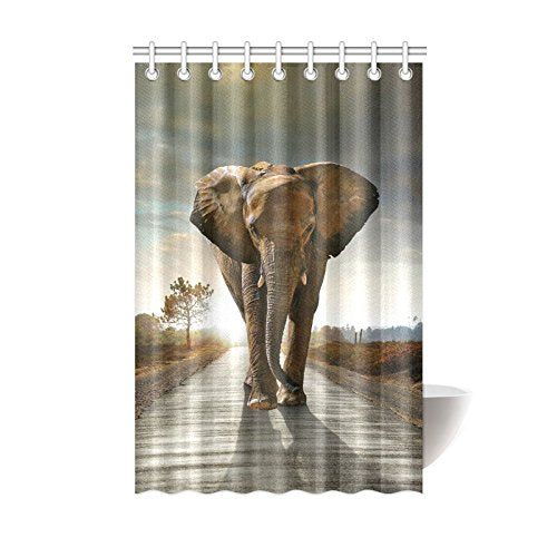 CTIGERS Shower Curtain for Kids Cool Elephant Polyester Fabric Bathroom Decoration 48 x 72 Inch