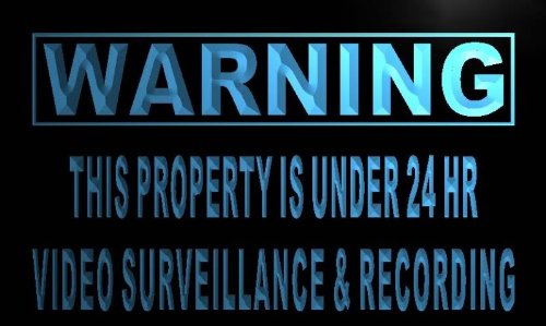 Warning Property Under 24 hr Recording LED Sign Neon Light Sign Display m784-b(c)