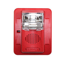 Load image into Gallery viewer, Gentex GEC3-24WR 24VDC Selectable Candela Low Profile Evacuation Horn &amp; Strobe - Red Faceplate
