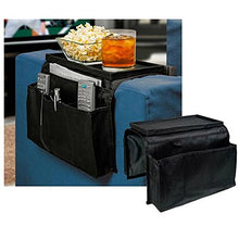 Load image into Gallery viewer, Sofa Arm Rest Organizer 5 Pocket Caddy Couch Tray Remote Control Holder Table
