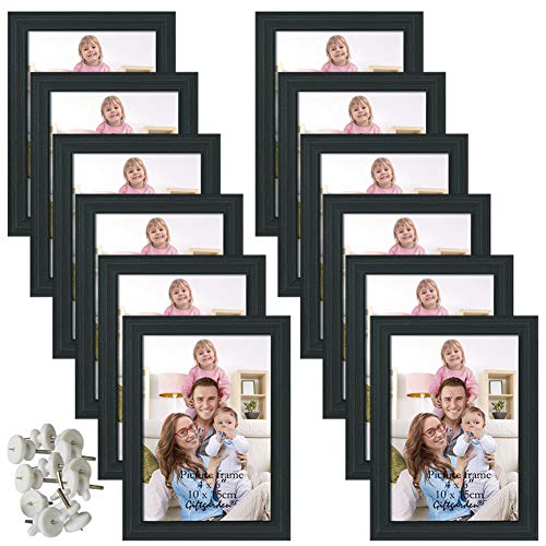 Giftgarden 4x6 Picture Frame Black Photo Frames for Wall or Tabletop, Set of 12