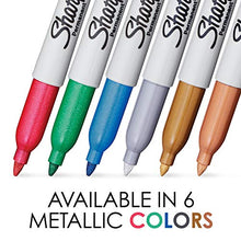 Load image into Gallery viewer, Sharpie Metallic Permanent Markers, Fine Point, Assorted Metallic, 6 Count
