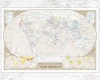 GB eye LTD, World Map, Tripel Projection, Mini Poster, 40 x 50 cm, Wood, Multi-Colour, 65 x 3.5 x 3.5 cm