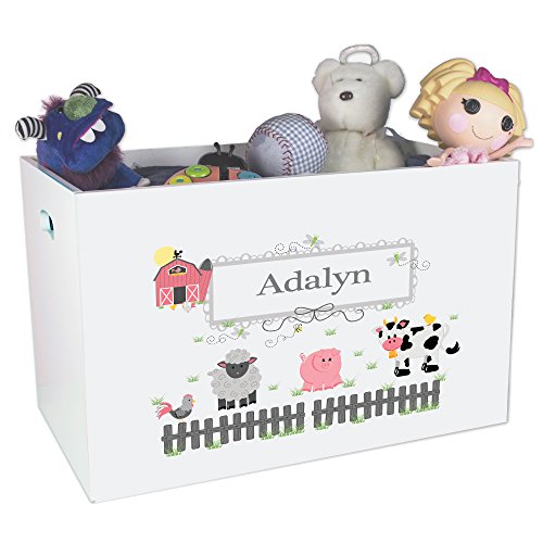 Personalized Friends Childrens Nursery White Open Toy Box