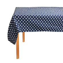 Load image into Gallery viewer, ArtOFabric Decorative Cotton Patriotic Stars Tablecloth 59&quot;x108&quot; Inch- Navy Blue

