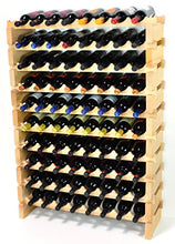 Load image into Gallery viewer, sfDisplay.com,LLC. Modular Wine Rack Beechwood 32-96 Bottle Capacity 8 Bottles Across up to 12 Rows Newest Improved Model (80 Bottles - 10 Rows)
