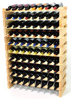 sfDisplay.com,LLC. Modular Wine Rack Beechwood 32-96 Bottle Capacity 8 Bottles Across up to 12 Rows Newest Improved Model (80 Bottles - 10 Rows)