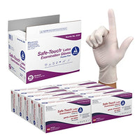 Dynarex Safe-Touch Disposable Latex Exam Gloves, Powder-Free, For Healthcare, Industrial and Salon/Spa, Bisque, 1000 Count (Medium)