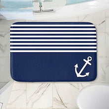Load image into Gallery viewer, Dia Noche Memory Foam Bathroom or Kitchen Mats by Organic Saturation - Navy Blue Love Anchor Nautical - Small 24 x 17 in
