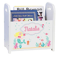 MyBambino Personalized Blonde Mermaid Princess Kids Storage Shelf Organizer Baby Room Bookcase Furniture