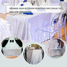 Load image into Gallery viewer, B-COOL 90inx90in Square Silver Sequin Tablecloth Tablecloths for Wedding Thanksgiving Tablecloth Sparkle Tablecloth
