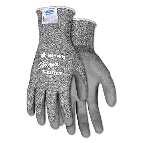Memphis N9677XL Ninja Force Polyurethane Coated Gloves, X-Large, Gray, Pair