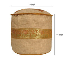 Load image into Gallery viewer, Lalhaveli Jute Fabric Ottoman Cover 17 X 17 X 14 Inch
