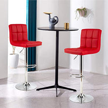 Load image into Gallery viewer, COSTWAY Bar Stool, Comfortable Swivel Adjustable PU Leather Bar Chair with Backrest, Soft Cushioned Seat, Footrest, Sturdy Metal Frame, Barstools for Kitchen, Pub (Red, Set of 2)
