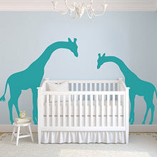Load image into Gallery viewer, MairGwall Animal Wall Sticker Two Cute Giraffes Wall Decor for Nursery Room,Girls Room,Boys Room (68&quot; hx120 w,Teal)
